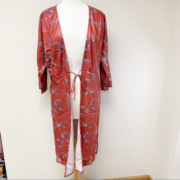 Anama Rust Long Tie Kimono S - Picture 2 of 7